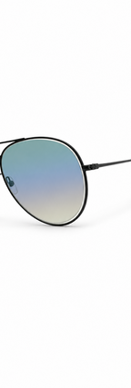 Ray-Ban Aviator Blue Gradient Mirror Sunglasses – Black Metal Frame