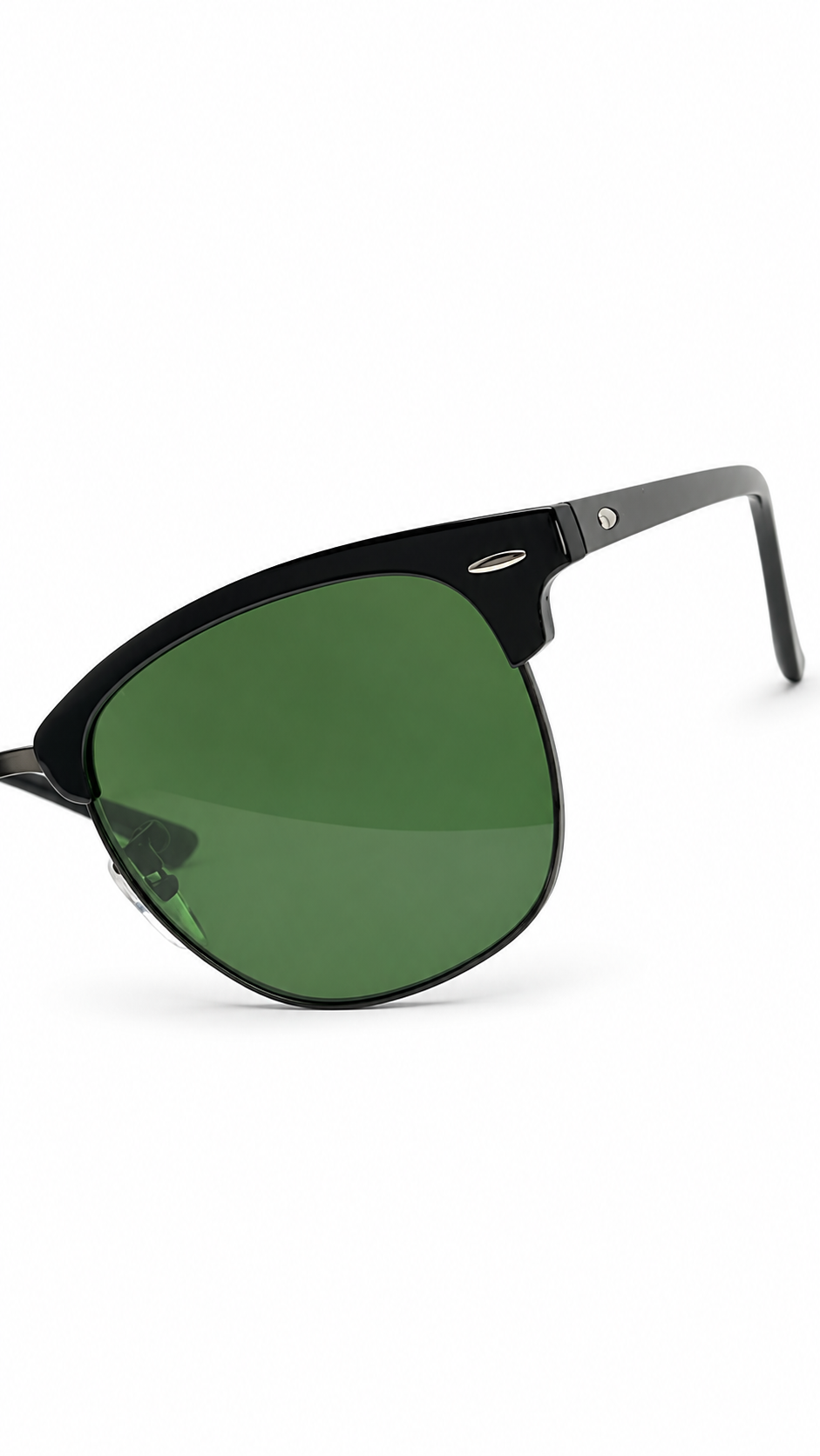 Ray-Ban Clubmaster Classic Green Lens Sunglasses – Black Frame