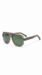 Maybach Luxury Square Sunglasses – Silver Frame with Green Lenses