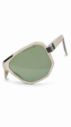 Maybach Luxury Square Sunglasses – Silver Frame with Green Lenses