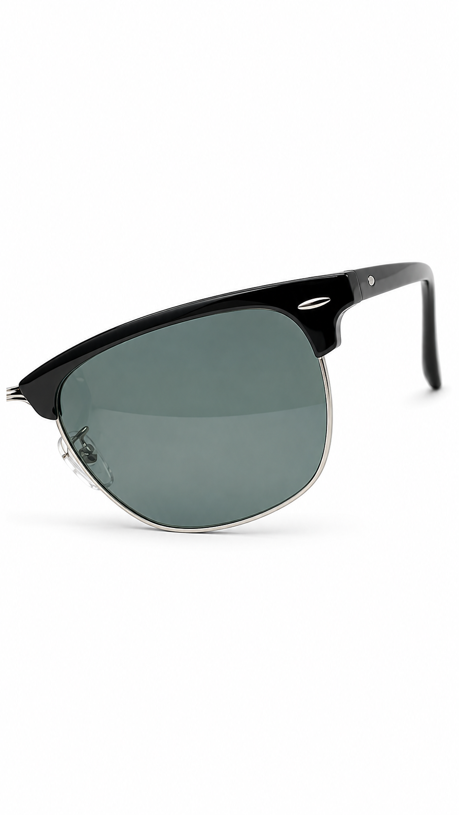 Ray-Ban Browline Sunglasses – Black Frame, Green Lenses