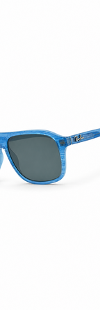 Ray-Ban Rectangular Sunglasses – Transparent Blue Frame with Green Lenses