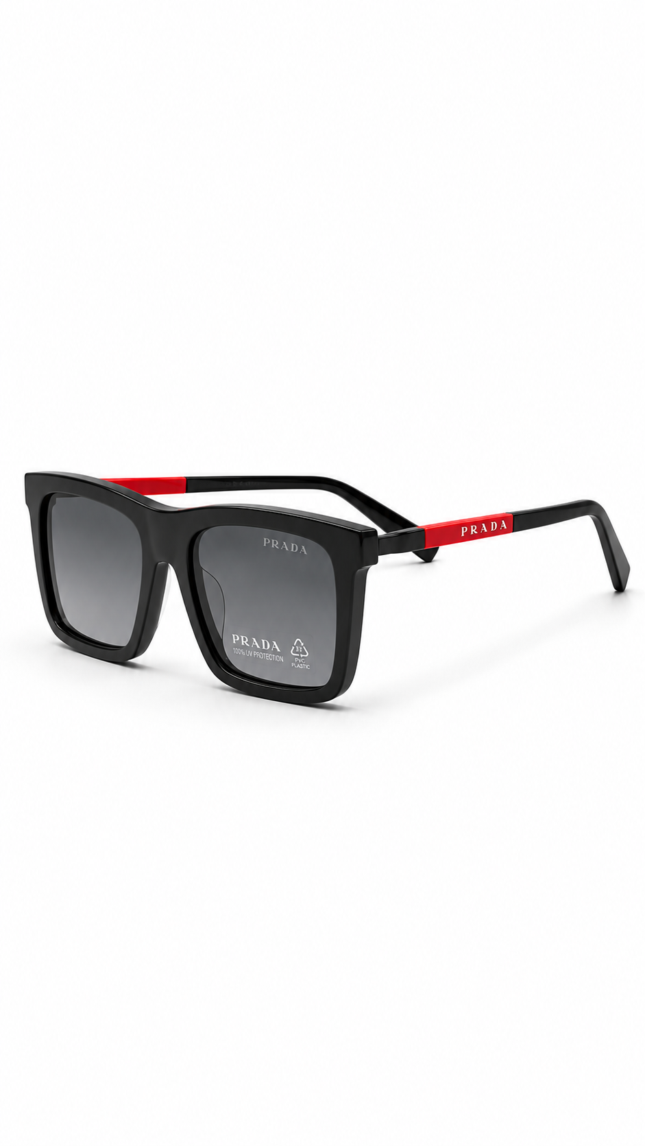 Prada Classic Black Rectangular Sunglasses