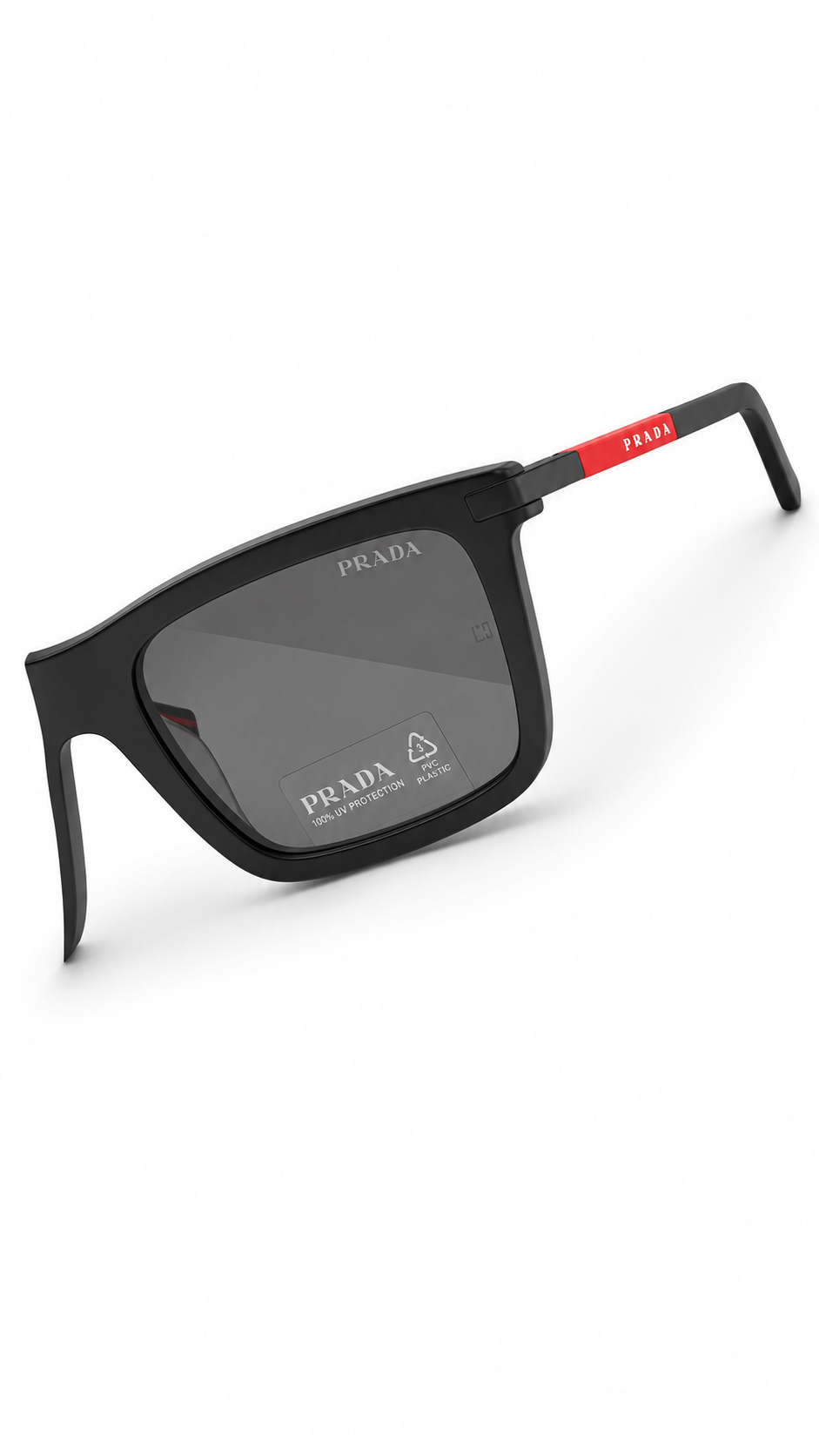 Prada Classic Black Rectangular Sunglasses