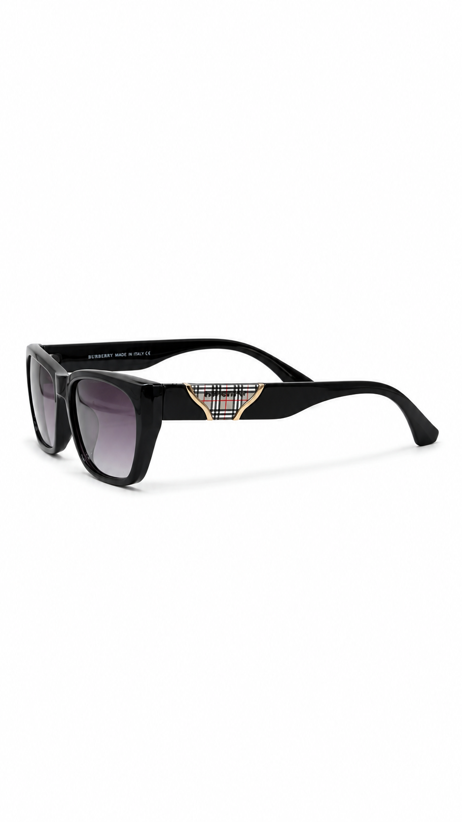 Burberry Cat-Eye Sunglasses – Black Frame with Grey Gradient Lenses