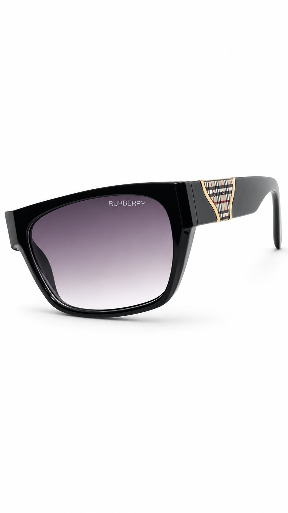 Burberry Cat-Eye Sunglasses – Black Frame with Grey Gradient Lenses