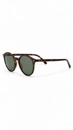 Ray-Ban Round Sunglasses – Havana Tortoise Frame with Green Lenses