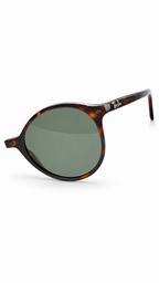 Ray-Ban Round Sunglasses – Havana Tortoise Frame with Green Lenses