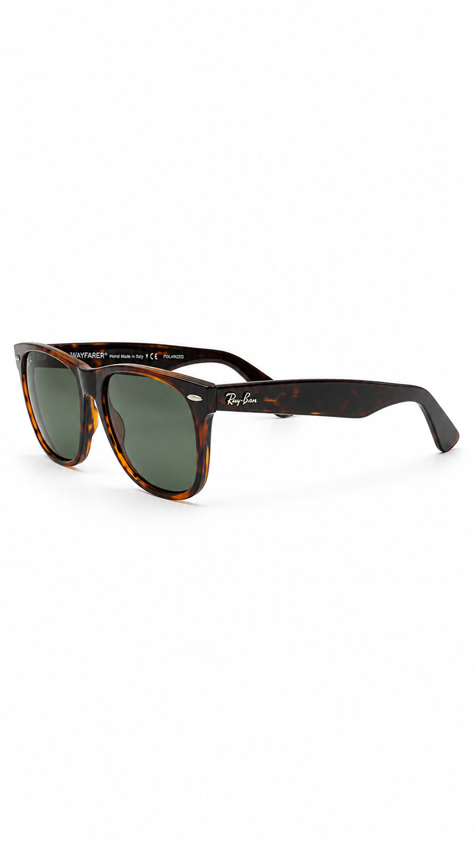 Ray-Ban Wayfarer Sunglasses – Polarized Havana Frame with Green Lenses