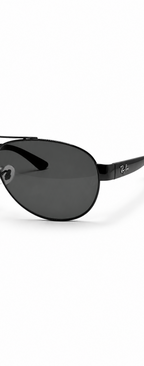 Ray-Ban RB3386 004/71  Black Metal Aviator Sunglasses – Grey Lenses