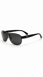 Ray-Ban RB3386 004/71  Black Metal Aviator Sunglasses – Grey Lenses