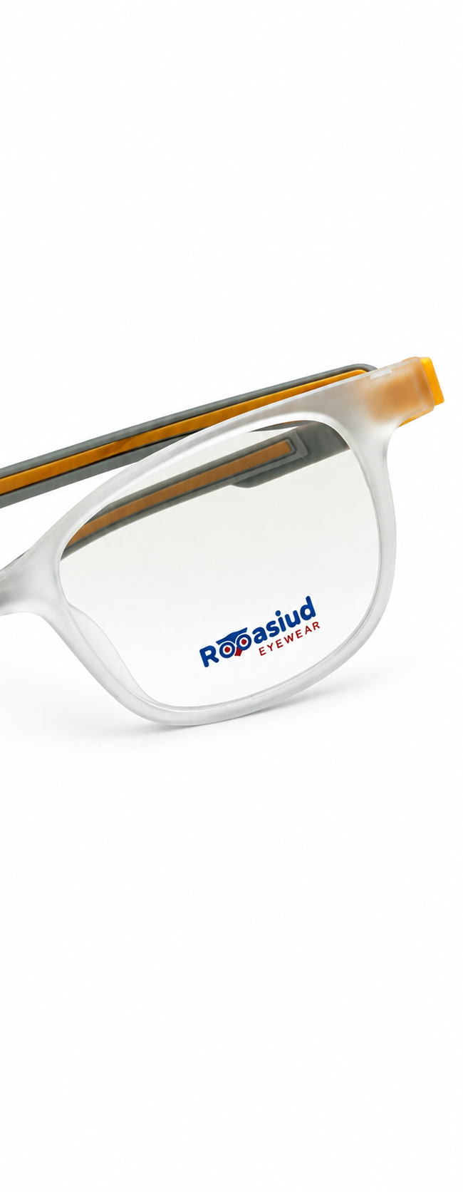 Roosiud Eyewear 86152 Clear Crystal Square Optical Frame – Orange & Black Temple