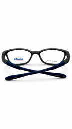 Roosiud Eyewear 86148 Black Square Optical Frame – Blue Accent Temples