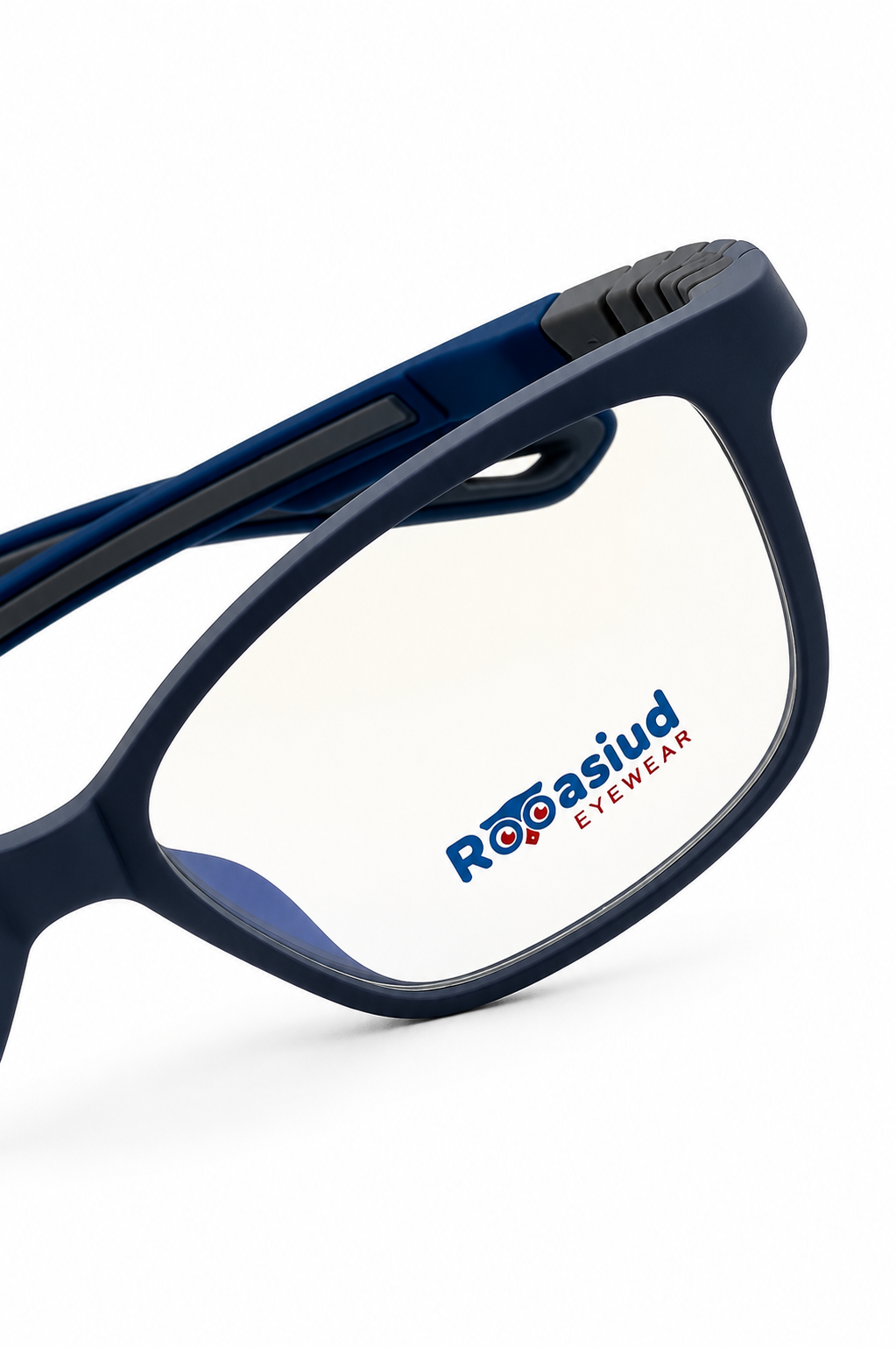 Roosiud Eyewear 86148 Black Square Optical Frame – Blue Accent Temples
