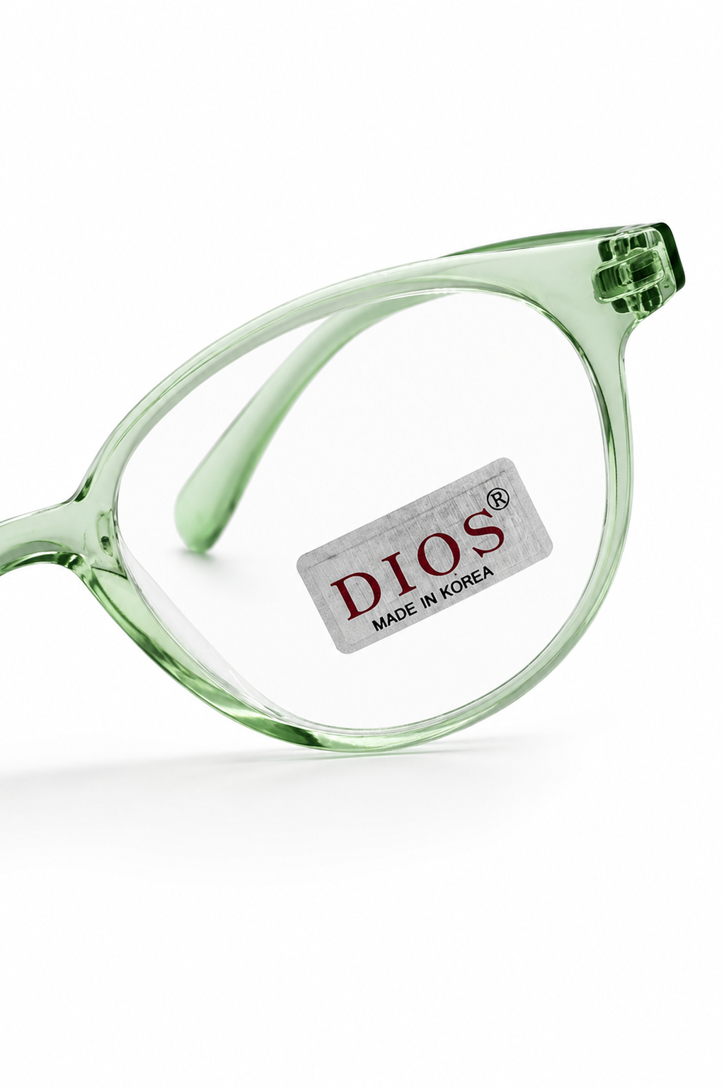 Dios Korean Made Round Transparent Green Eyeglasses