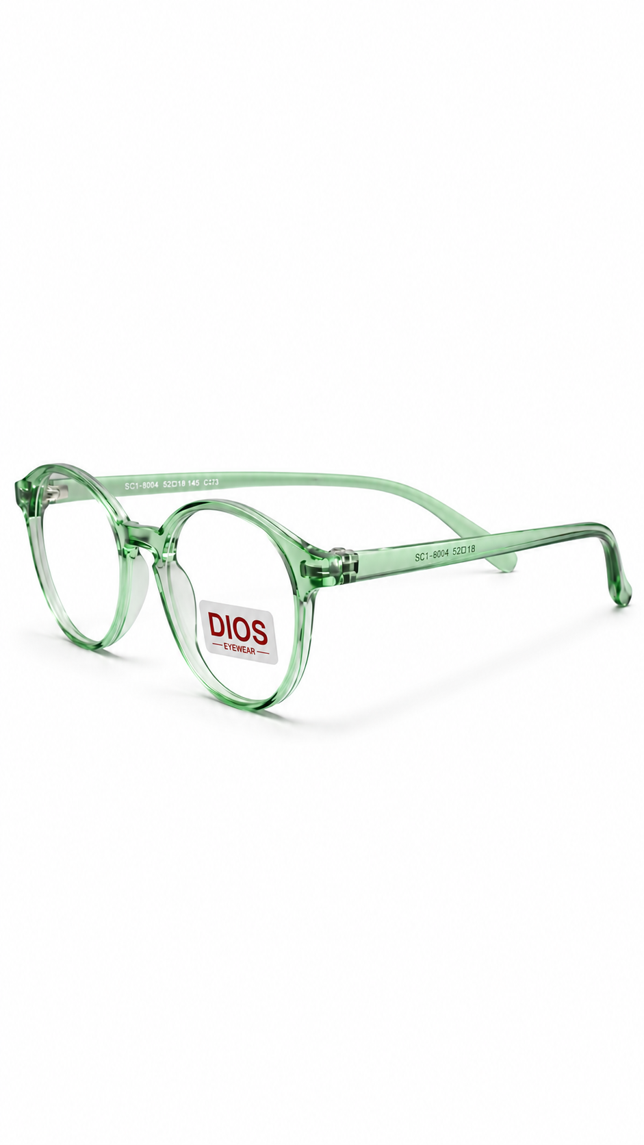 Dios Korean Made Round Transparent Green Eyeglasses