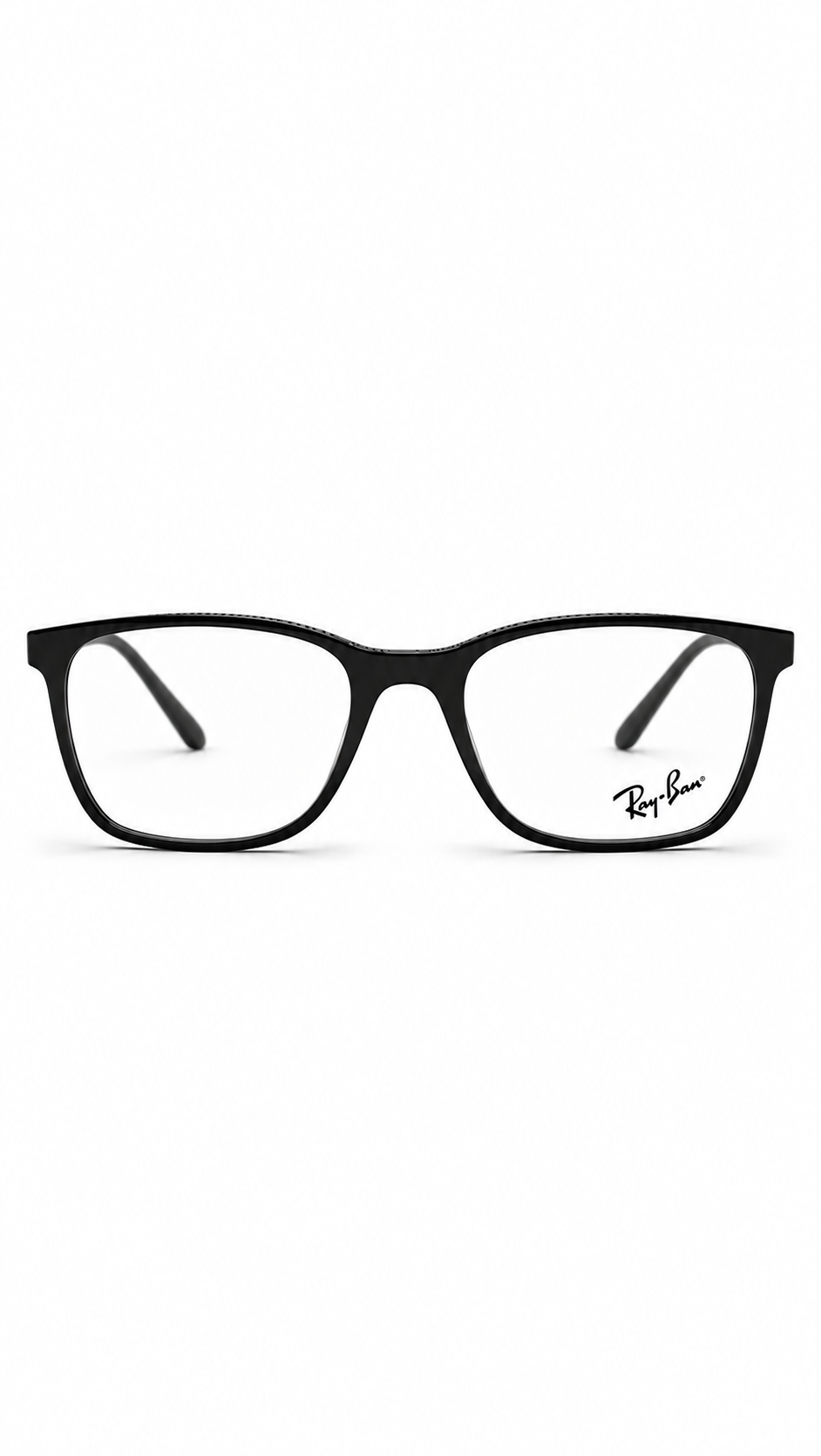 Ray-Ban RB7244 2000 Black Rectangular Eyeglasses 53-18-140