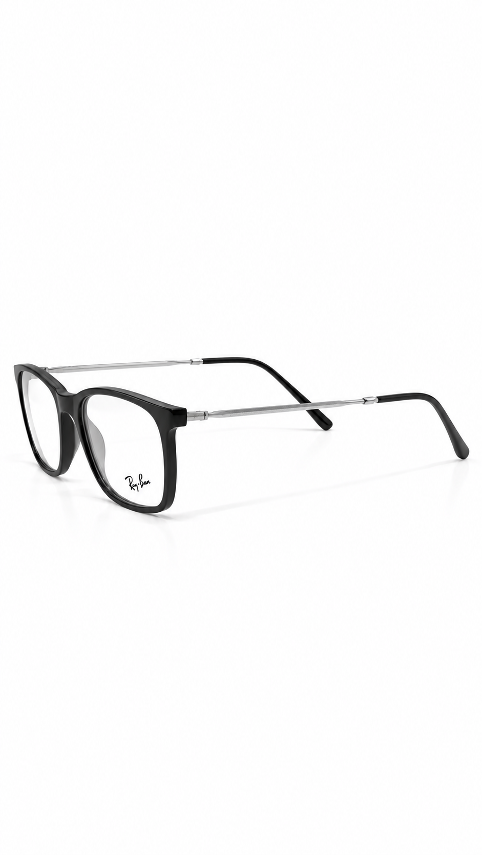 Ray-Ban RB7244 2000 Black Rectangular Eyeglasses 53-18-140