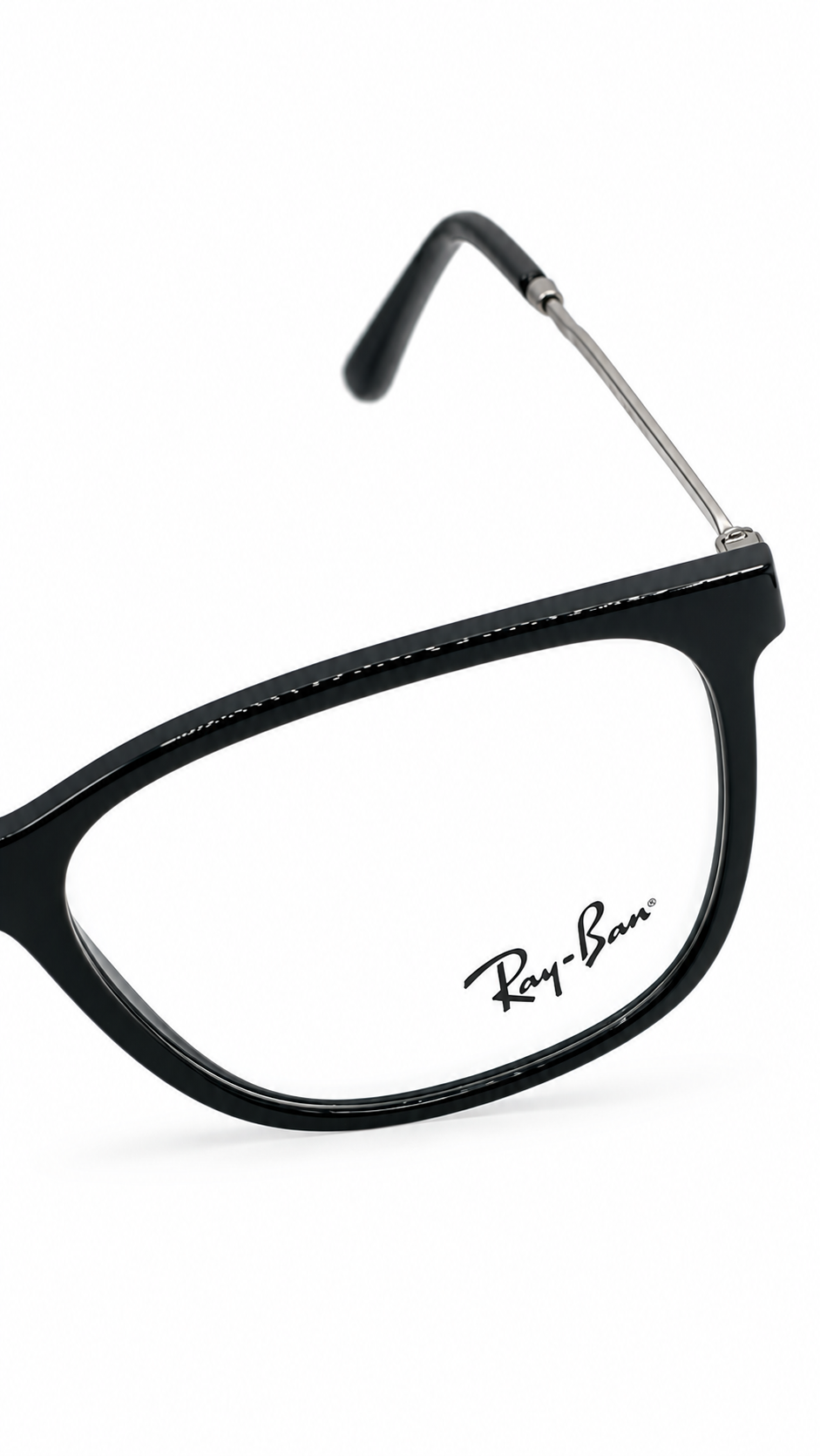 Ray-Ban RB7244 2000 Black Rectangular Eyeglasses 53-18-140