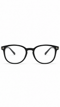 Tom Ford TF5556-F-B 001 Shiny Black Round Eyeglasses 51mm