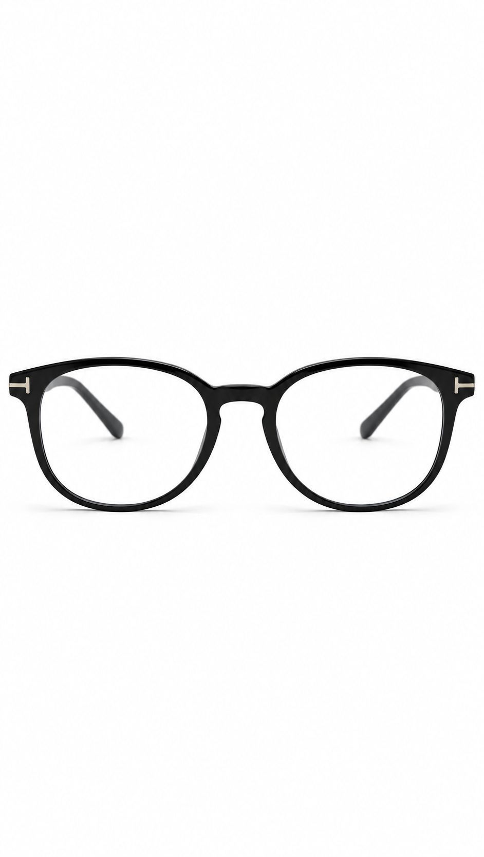 Tom Ford TF5556-F-B 001 Shiny Black Round Eyeglasses 51mm