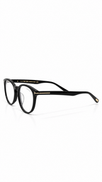 Tom Ford TF5556-F-B 001 Shiny Black Round Eyeglasses 51mm