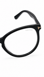 Tom Ford TF5556-F-B 001 Shiny Black Round Eyeglasses 51mm