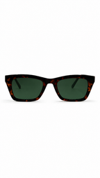 Fossil FOS 3107/G/S 086QT 51mm Rectangular Tortoise Acetate Sunglasses Green Lenses