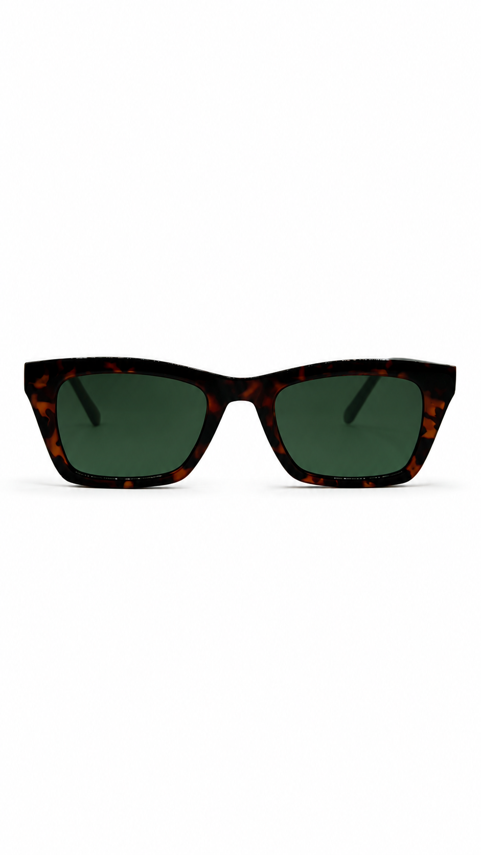 Fossil FOS 3107/G/S 086QT 51mm Rectangular Tortoise Acetate Sunglasses Green Lenses