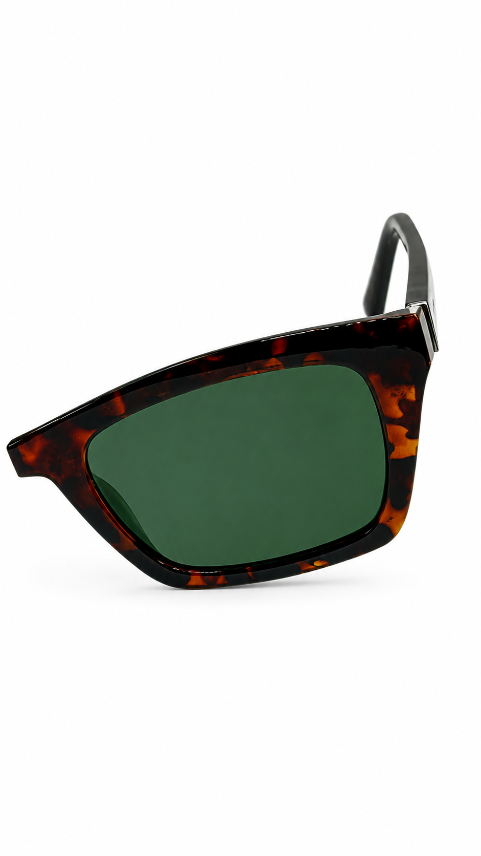 Fossil FOS 3107/G/S 086QT 51mm Rectangular Tortoise Acetate Sunglasses Green Lenses