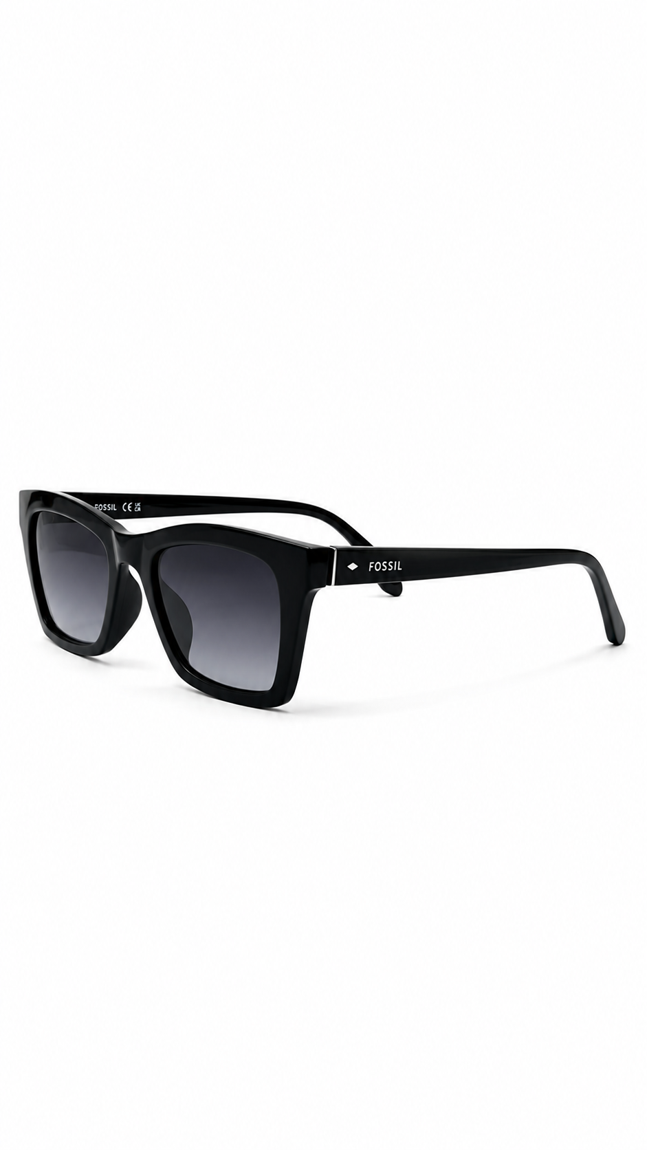 Fossil FOS 3107/G/S 8079O 51mm Rectangular Black Acetate Sunglasses Grey Gradient Lenses