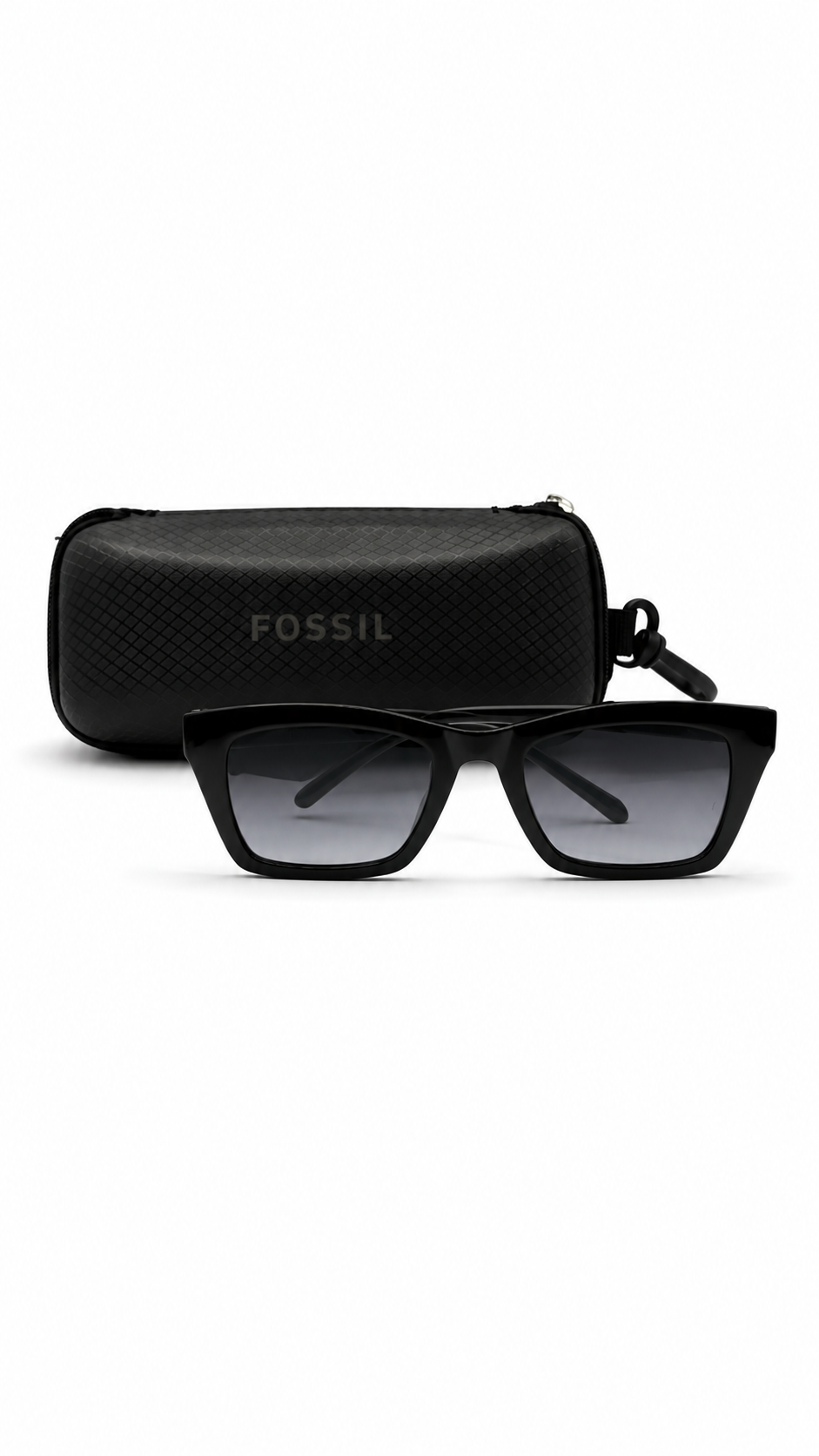 Fossil FOS 3107/G/S 8079O 51mm Rectangular Black Acetate Sunglasses Grey Gradient Lenses