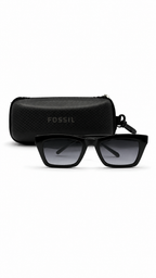 Fossil FOS 3107/G/S 8079O 51mm Rectangular Black Acetate Sunglasses Grey Gradient Lenses