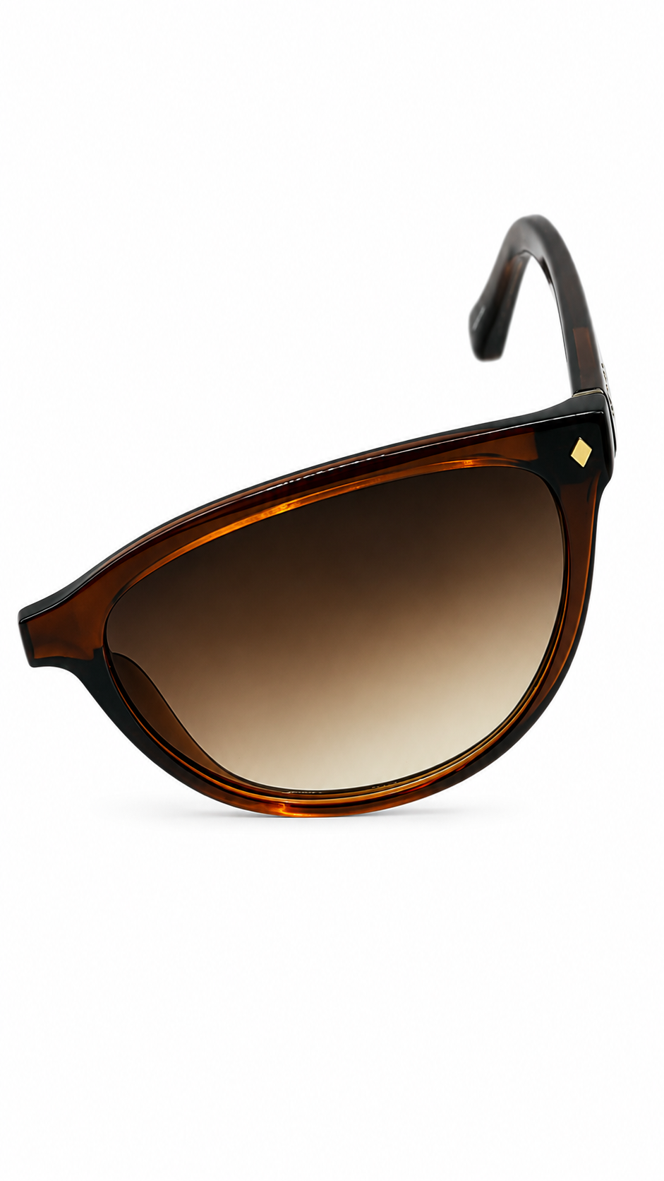 Fossil FOS 3042/S XL7 56mm Women's Round Cat-Eye Crystal Brown Sunglasses Brown Gradient Lenses