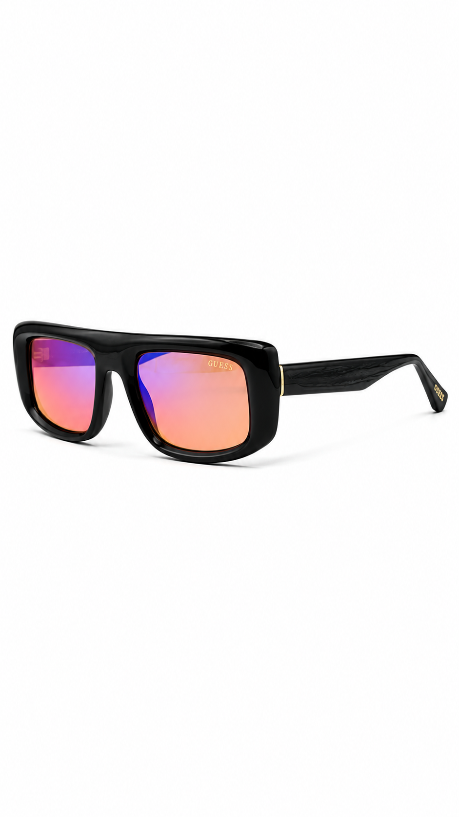 GUESS GU6939 10B 58mm Square Navigator Metal Sunglasses Silver Smoke Gradient Lenses