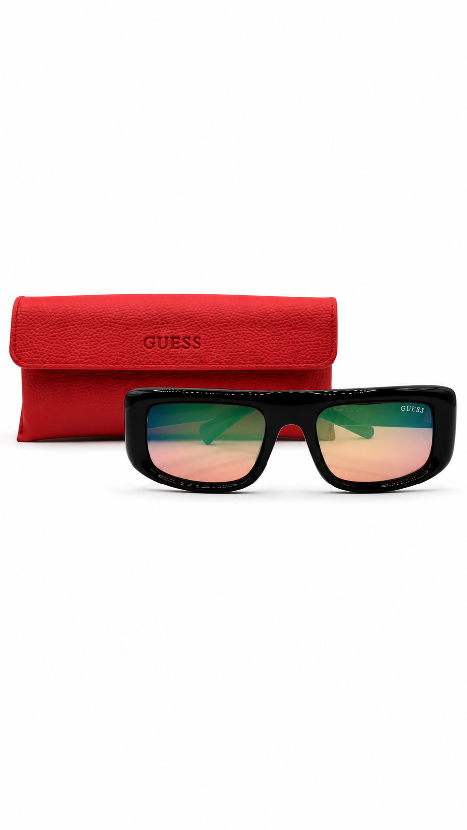 GUESS GU6939 10B 58mm Square Navigator Metal Sunglasses Silver Smoke Gradient Lenses