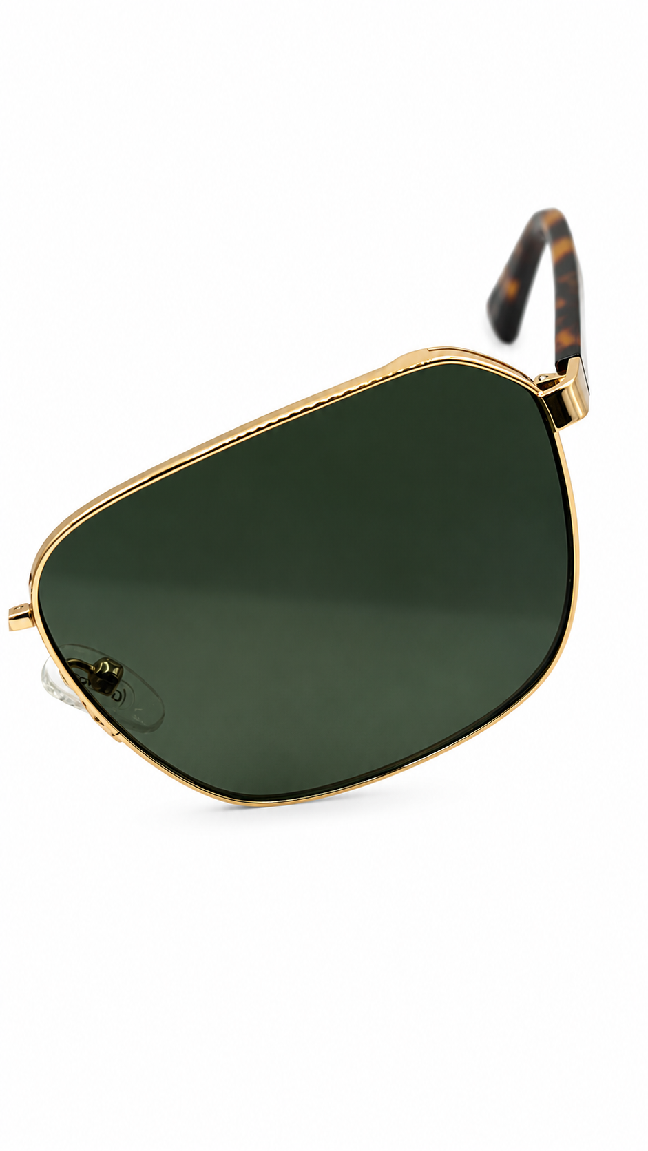 GUESS GU00117 32N 59mm Men's Square Gold Metal Sunglasses Solid Green Lenses