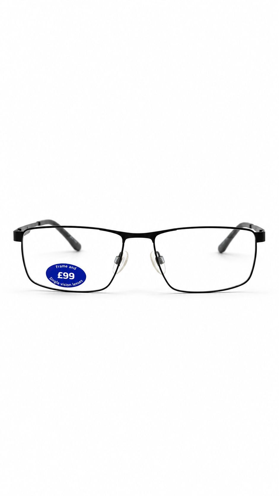 Lifestyle 04 30881693 Matte Black Rectangular Metal Eyeglasses Frames 57mm