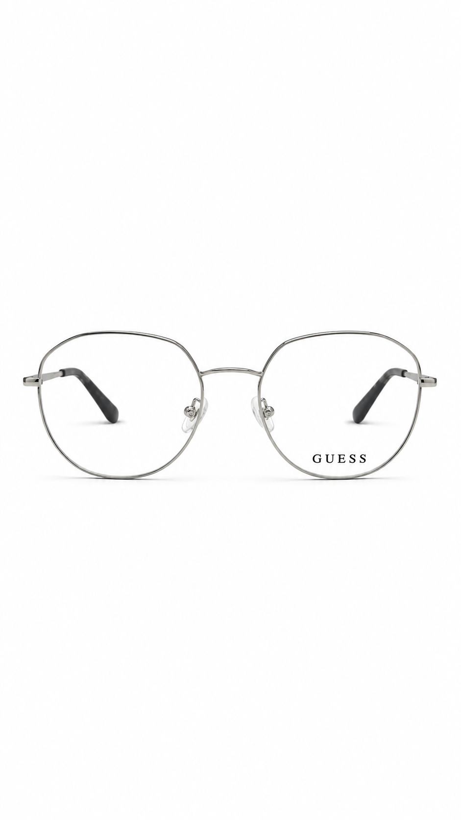 GUESS GU2933 005 Silver Metal Geometric Square Eyeglasses Frame 51mm