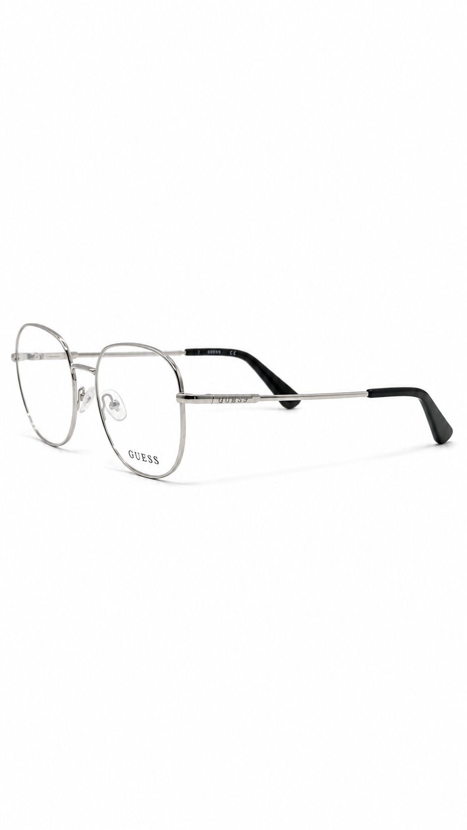 GUESS GU2933 005 Silver Metal Geometric Square Eyeglasses Frame 51mm
