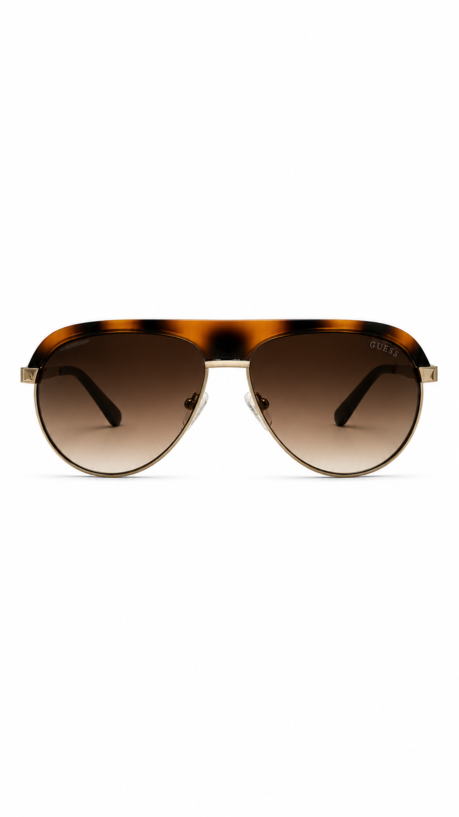 GUESS GU6937 56F 59mm Dark Havana Tortoise Flat Top Pilot Aviator Sunglasses Gradient Brown Lenses