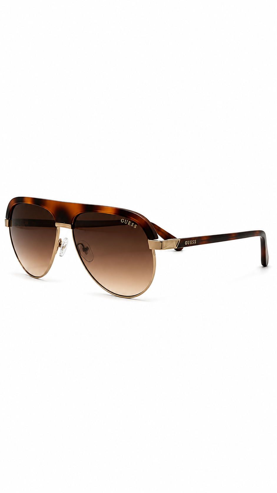 GUESS GU6937 56F 59mm Dark Havana Tortoise Flat Top Pilot Aviator Sunglasses Gradient Brown Lenses