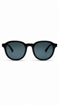 Armani Exchange AX 4129SU 81586G 54mm Shiny Black Square Sunglasses Grey Blue Lenses