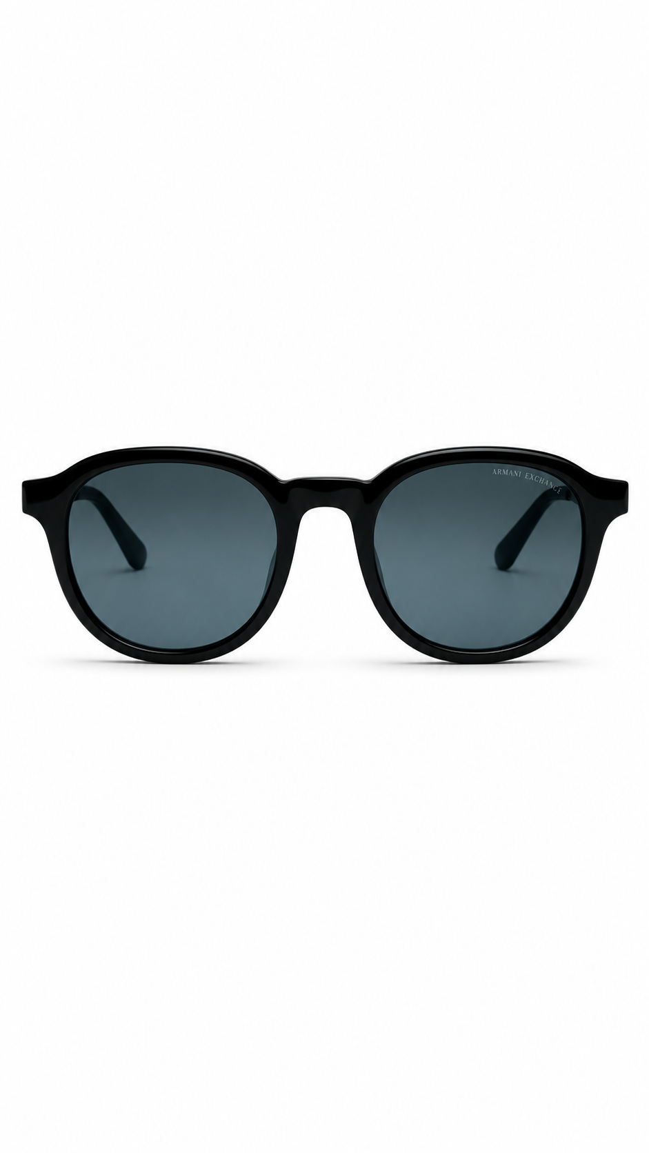 Armani Exchange AX 4129SU 81586G 54mm Shiny Black Square Sunglasses Grey Blue Lenses
