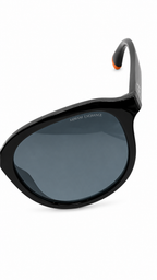 Armani Exchange AX 4129SU 81586G 54mm Shiny Black Square Sunglasses Grey Blue Lenses