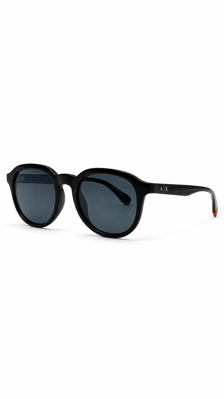 Armani Exchange AX 4129SU 81586G 54mm Shiny Black Square Sunglasses Grey Blue Lenses