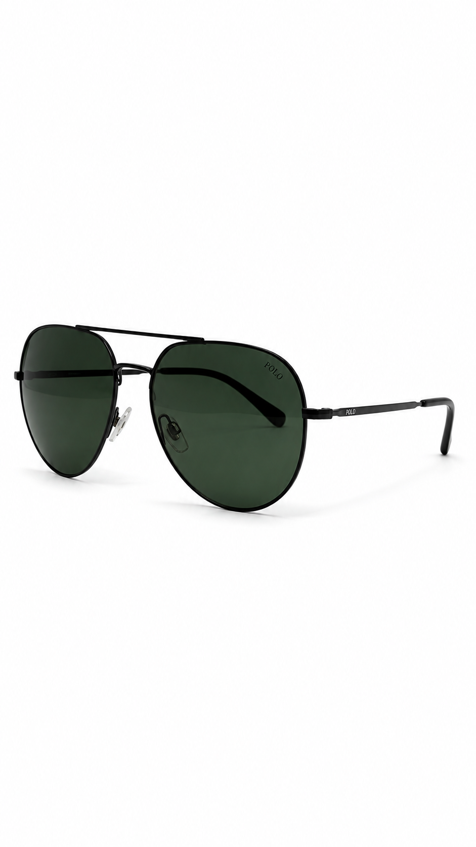 Polo Ralph Lauren PH 3139 9157/71 57mm Matte Gunmetal Pilot Aviator Sunglasses Green Lenses