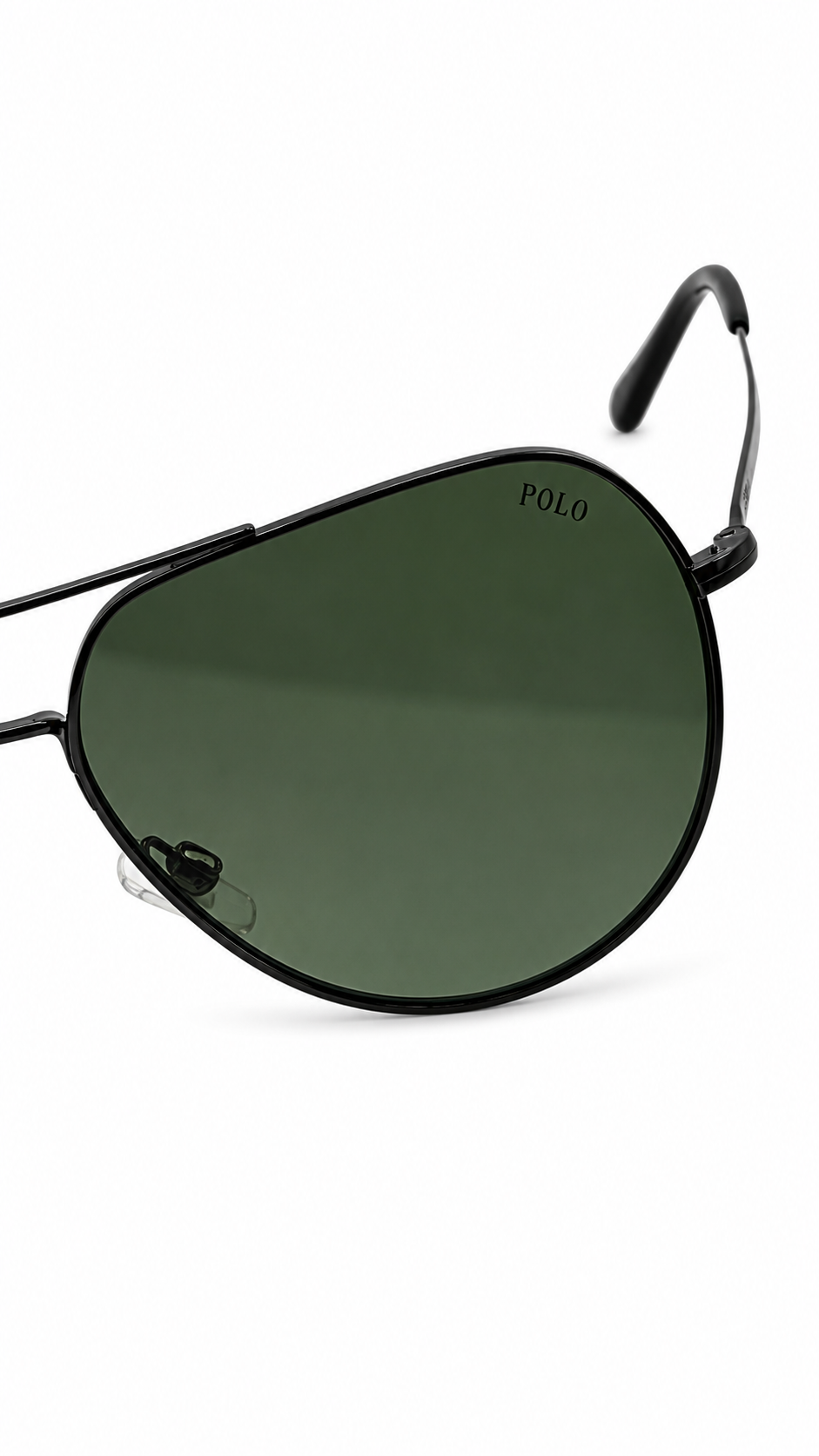 Polo Ralph Lauren PH 3139 9157/71 57mm Matte Gunmetal Pilot Aviator Sunglasses Green Lenses