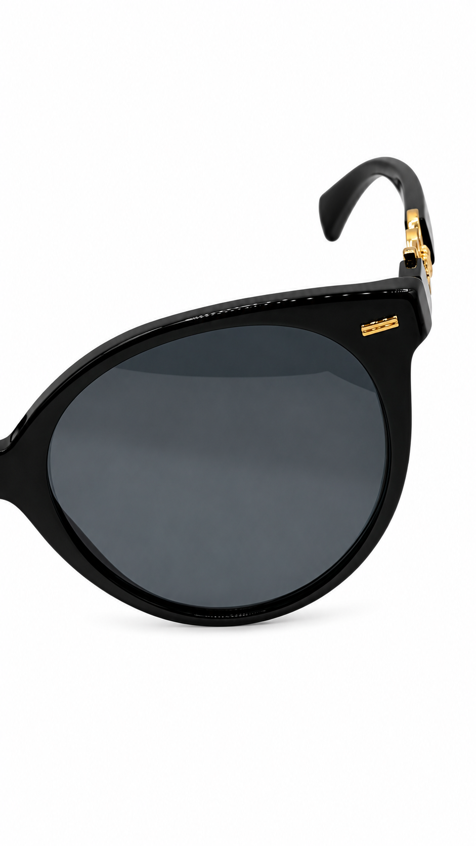 Versace MOD. 4442 GB1/87 55mm Black Frame Gold Medusa Round Sunglasses Dark Grey Lenses