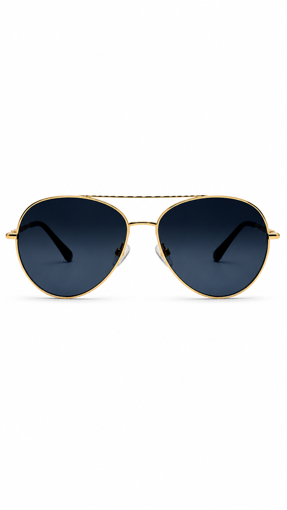 Burberry B 3117 1109/71 58mm Gold Metal Pilot Aviator Sunglasses Dark Grey Lenses